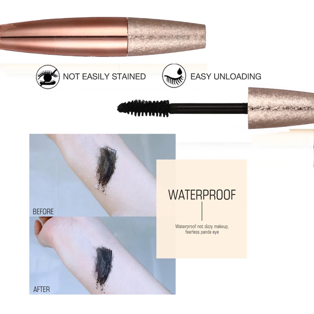 Private Label Gold Round Tube Mascara Custom Logo Thick Lengthening Long Lasting Natural Curling No Smudge Makeup Wholesale