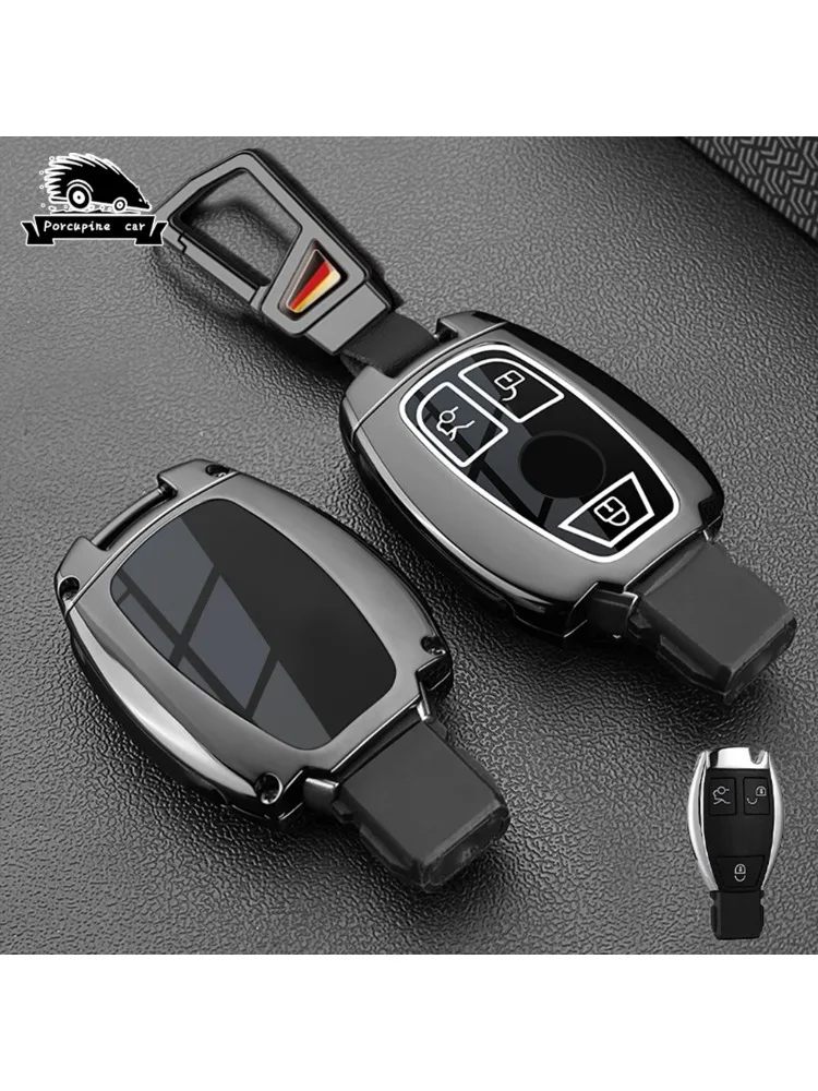 Étui de protection pour clé de voiture en alliage de zinc pour accessoires Mercedes Benz Classe A B C G GLK w204 GLA W203 W210 W211 W124 Porte-clés