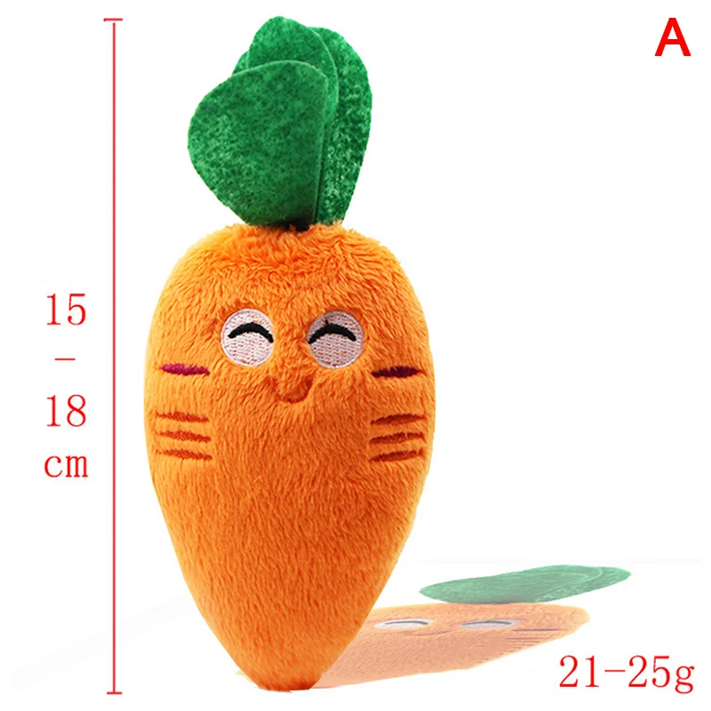 1pc Plush Squeaky Bone Dog Toys Bite-Resistant Clean Dog Chew Puppy Training Toy Soft Banana Carrot And Vegetable Pet Supplies