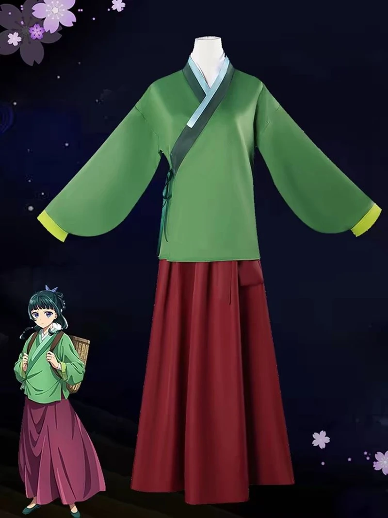 Anime Maomao Costume Cosplay farmacia diari Kimono Mao Mao uniforme parrucca abiti festa di carnevale di Halloween per le donne