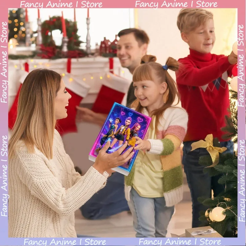 Navidad Kpop Demon Hunting 24 Uds calendario de Adviento caja ciega sorpresa 24 días calendario de cuenta regresiva de Navidad llavero caja ciega