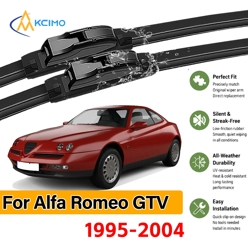 2 escobillas limpiaparabrisas delanteras para coche, para Alfa Romeo GTV 916 1995-2004, visibilidad cristalina y seguridad de conducción mejorada