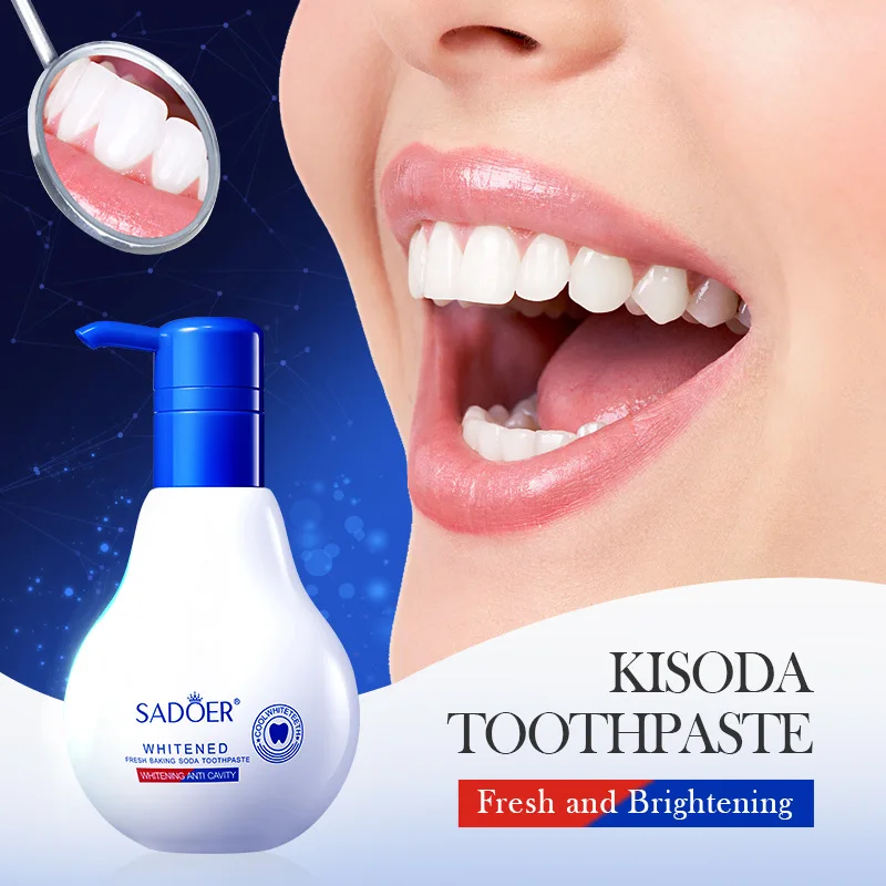 베이킹 소다 프로바이오틱 표백 치약 리무버 얼룩은 치아를 깨끗하게합니다 깨끗한 구강 위생 호흡 치아 미백 치약