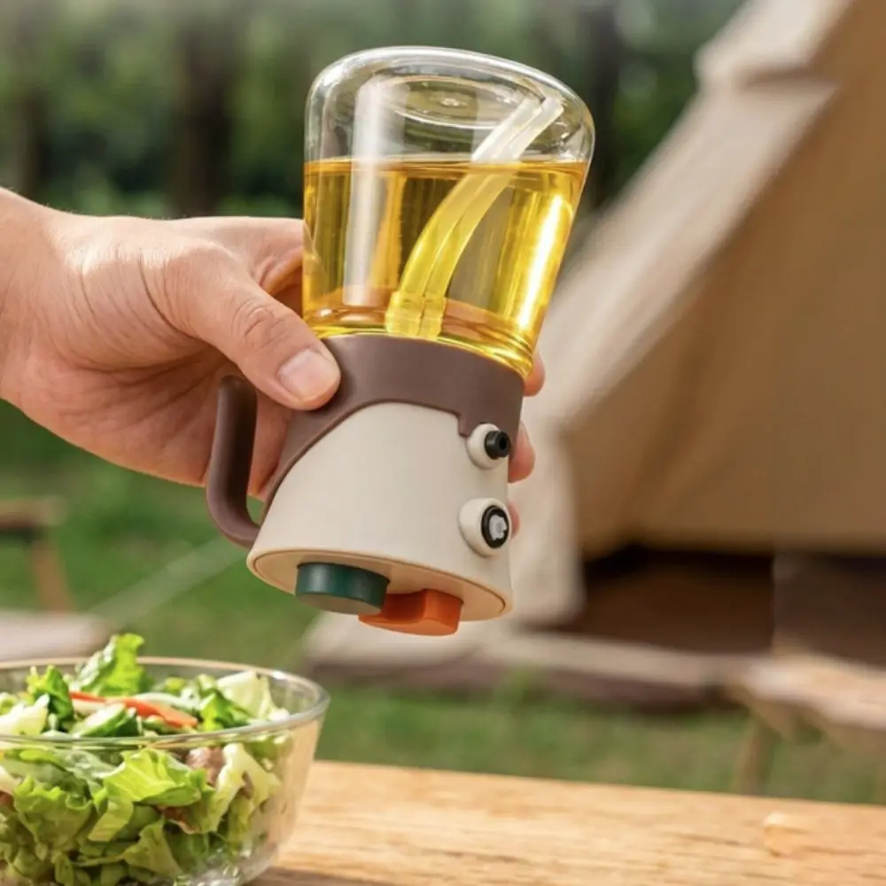 2 in 1 Spray and Pour Oil Bottle Leak-proof No Dripping Oil Pot Plastic Transparent Kitchen Sauce Bottles Cooking