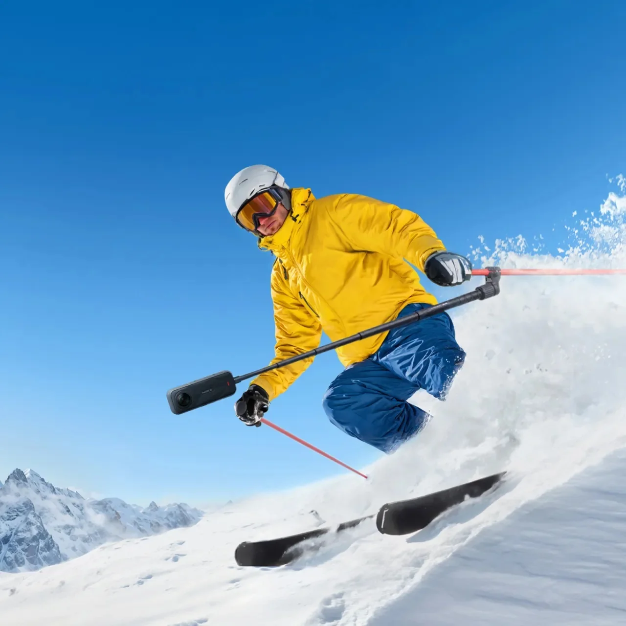 Insta360 Ski Pole Mount for GO Ultra X5 Ace Pro 2 X4 GO 3S Ace Pro Ace GO 3 | Hands-Free Third-Person Skiing Shots view 3