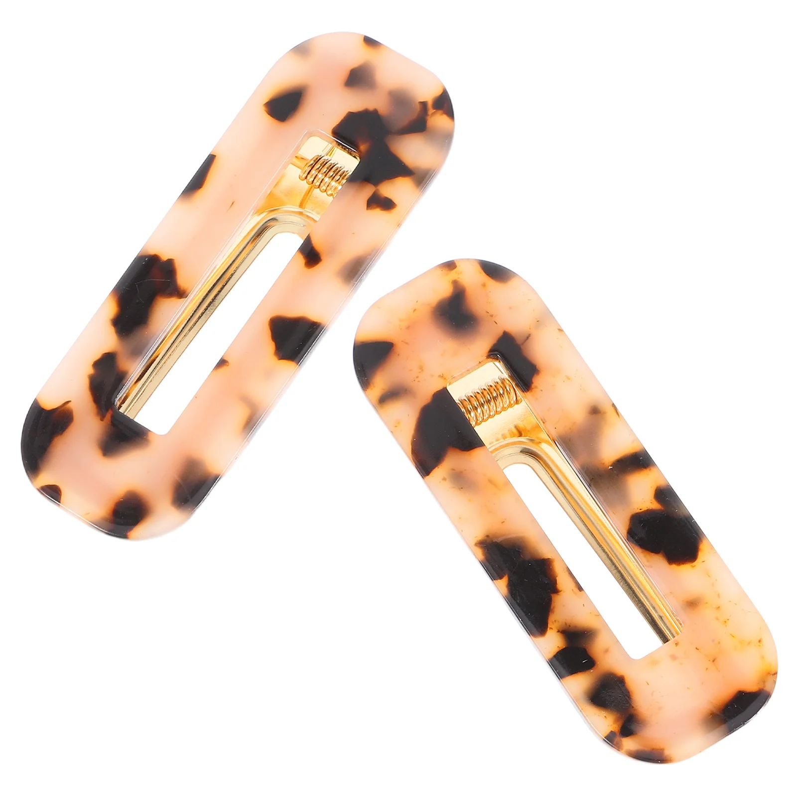 

2 pcs Leopard Clips Square Acetate Hairpins For Women Brown Black Strong Grip Stylish Hair Accessories Square Hair Clip