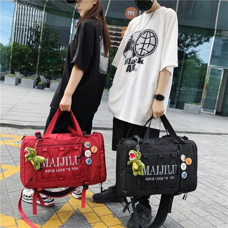 Bolsas de viaje de estilo Hip Hop para hombre y mujer, mochila deportiva de gran capacidad, resistente al agua, para fin de semana, tipo mensajero, 2024