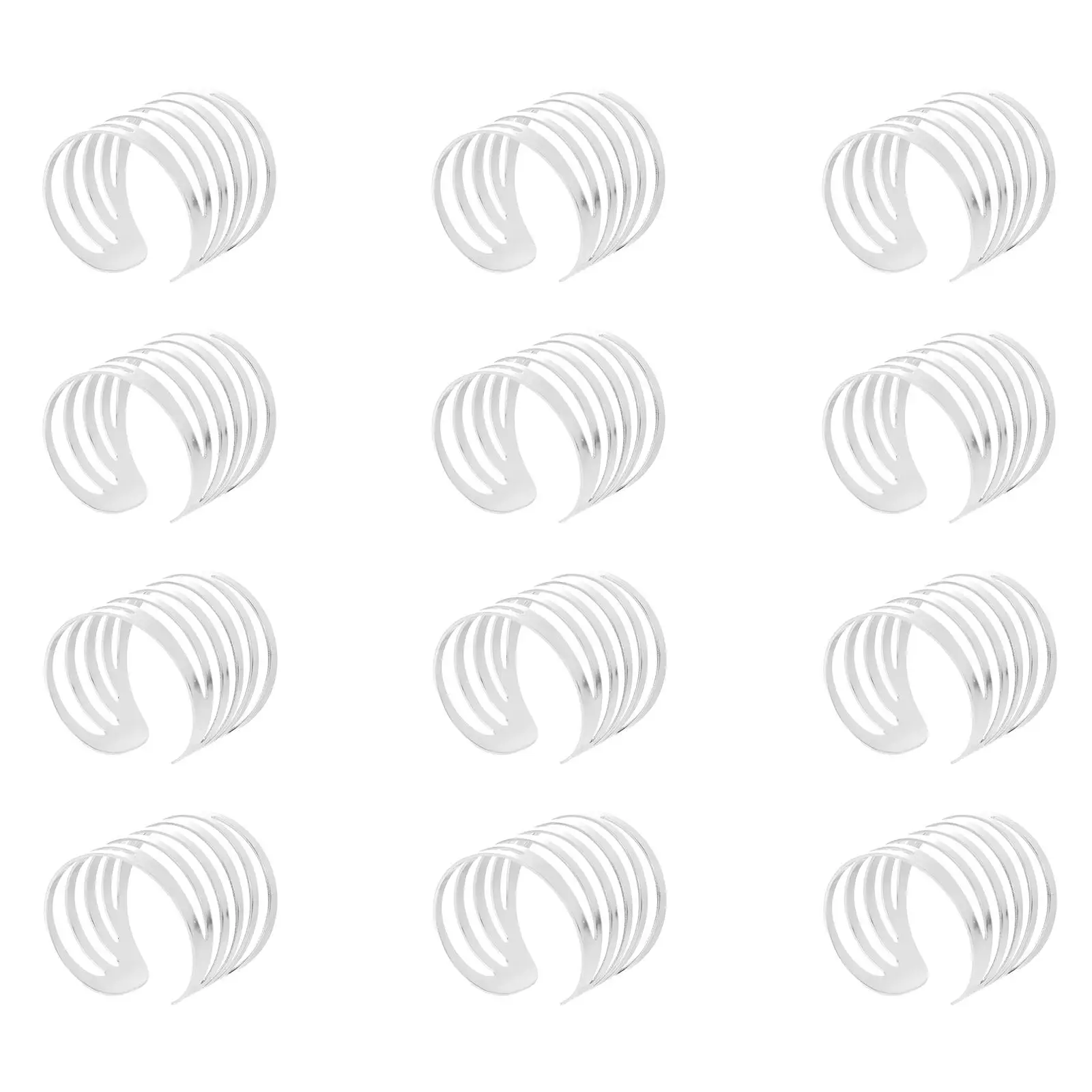 

12 Pcs Napkin Ring Festival Simple Delicate Buckle Iron Chic Party Supply Rings