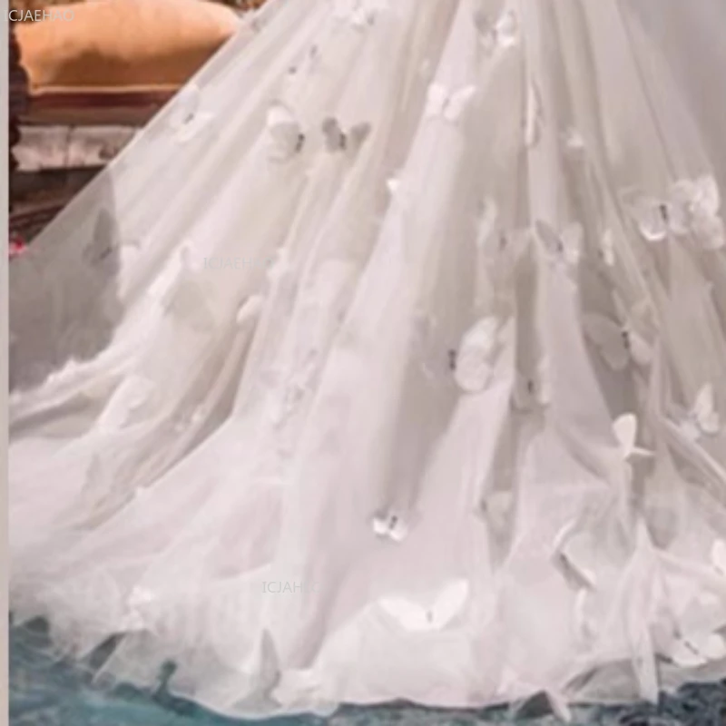 White Long Girls Princess Party Dress with Train for PianoPageant Formal Gown Performance Children Flower Girl Wedding Birthday view 5
