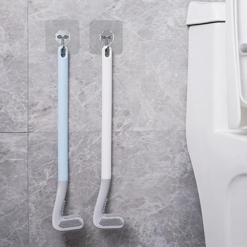 

Wall-Mounted Silicone Toilet Cleaner Brush, Long Handle 360° Rotating Design, Flexible Medium Hardness Non-Electric Q1671