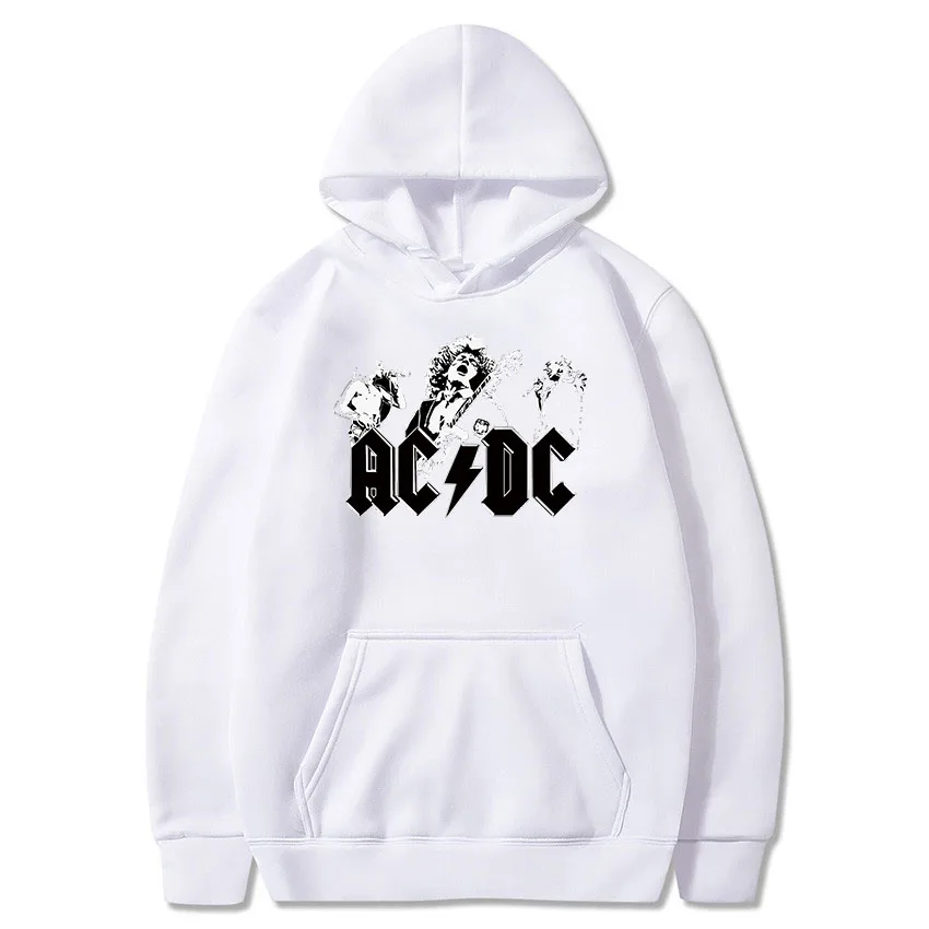 

AC DC Men's Gym Fitness Hoodie Sweatshirt Fall/Winter Wool Warm hoodie Sweatshirt Flash lettering printed sports hoodie suit