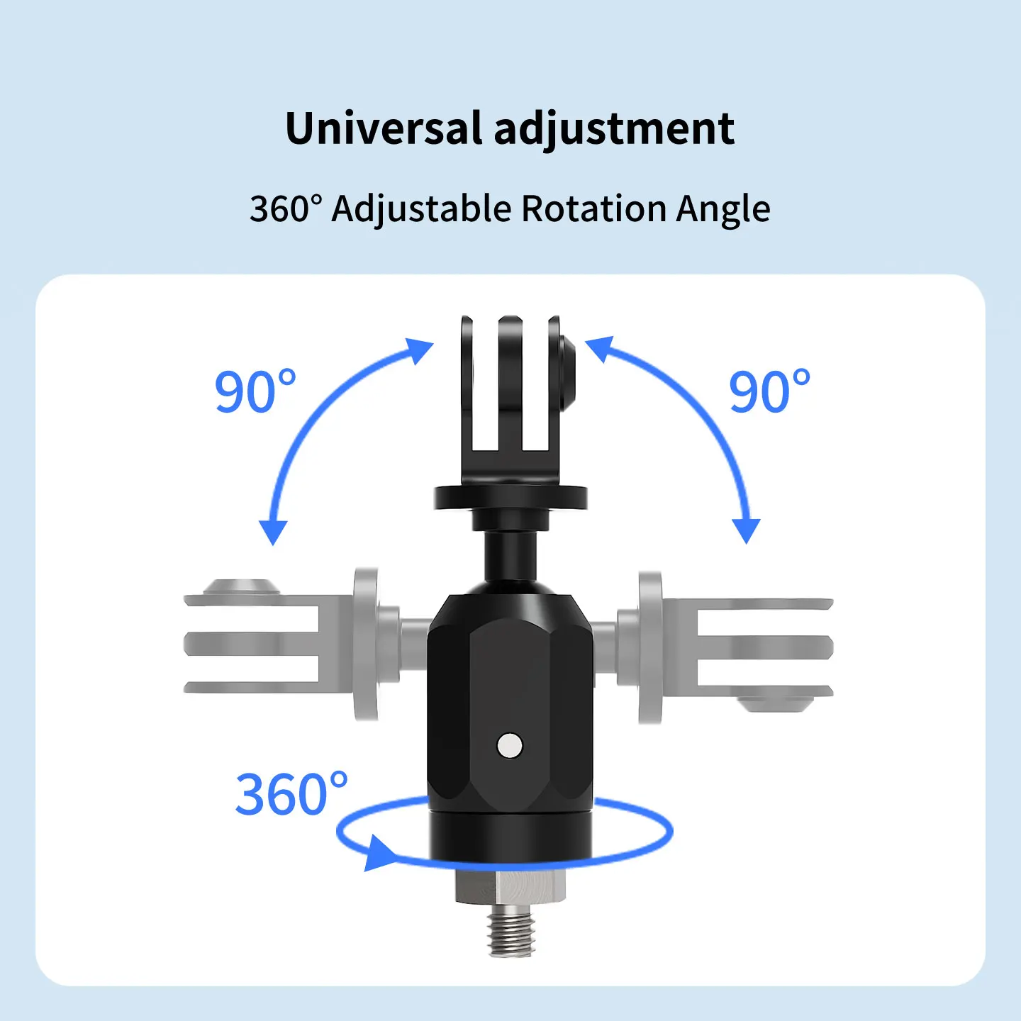 Aluminium-Action-Kamera-Halterung 2kg Traglast 3-Punkt-Adapter 17mm Kugelkopfklemme für GoPro Insta360 DJI OSMO Motorrad Fahrrad Stativ – Detail 9