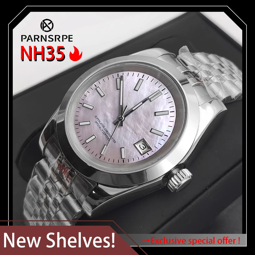36/39mm Exquisite and upscale Colorful pink dial watch Stainless steel watchband Sapphire Waterproof NH35 automatic movement
