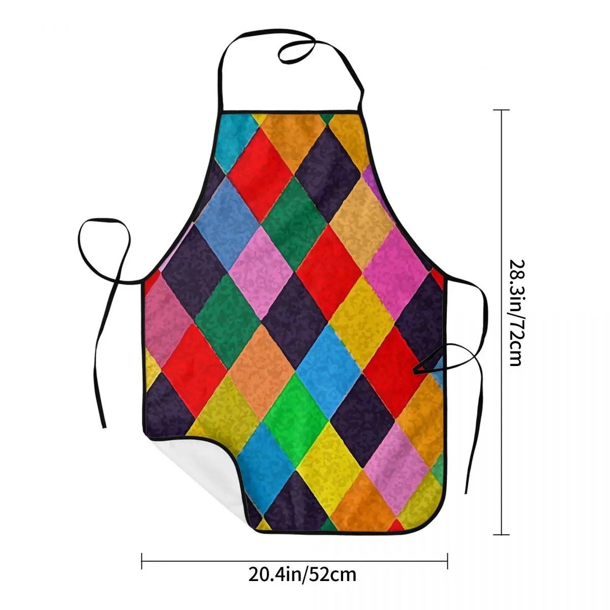Mardi Gras Harlequin Plaid Playing Cards Rhombi Apron Chef Cooking Tablier Bib Kitchen Cleaning Pinafore for Women Men Painting