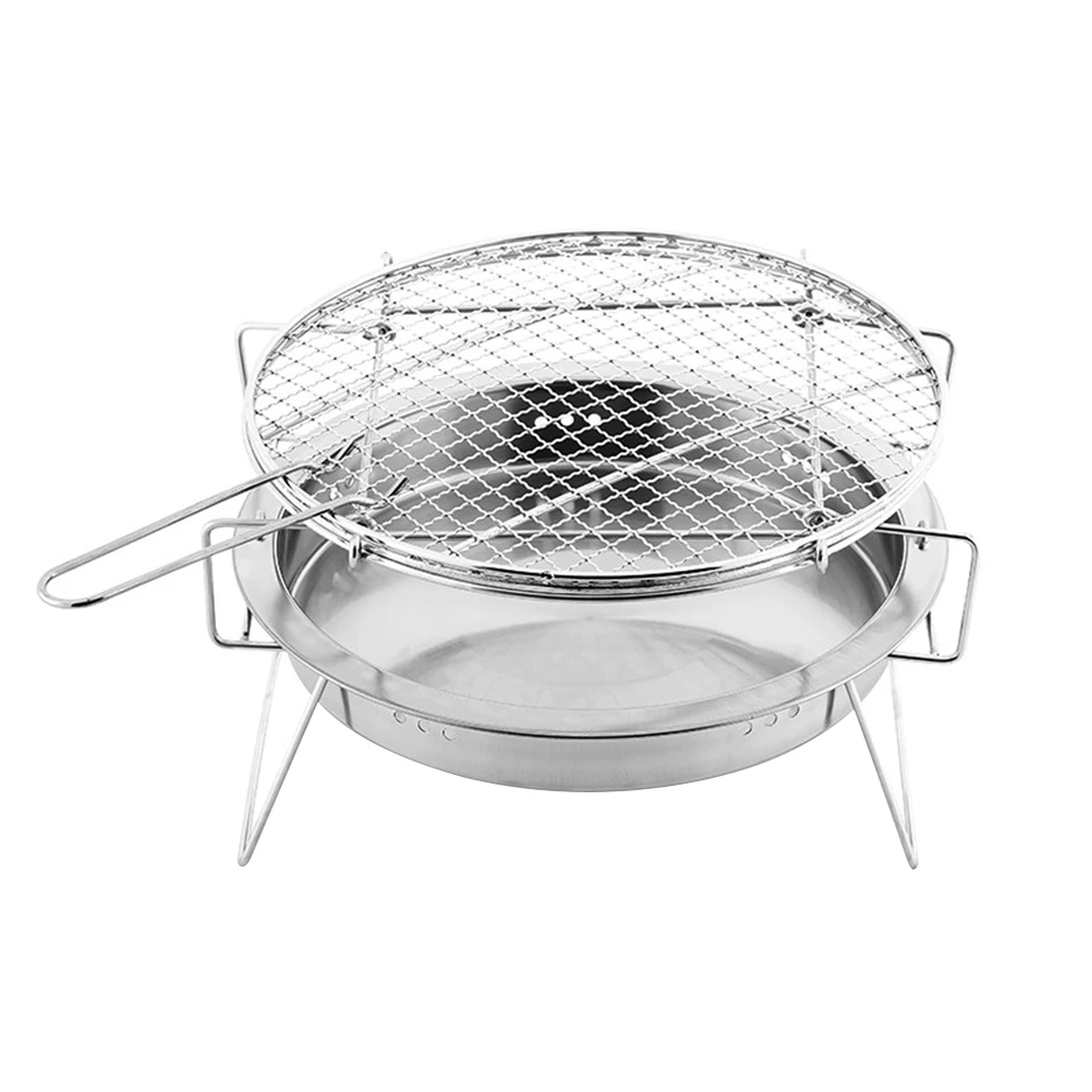

Portable BBQ Grill Stainless Steel Foldable Barbecue Camping Tools Large Capacity Outdoor Patio Accessories Safe
