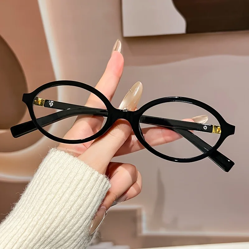Ovale modische Damenbrille mit Retro-Leopardenmuster, trendige Anti-Blaulicht-Brille, kleiner Rahmen, leicht
