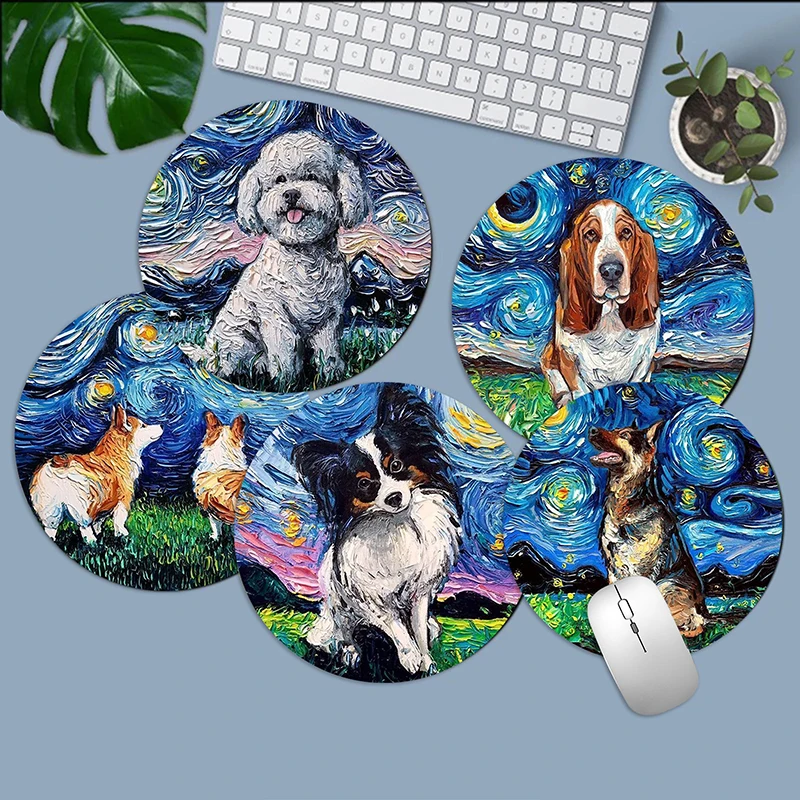 Starry Night Mouse Pad Small Gaming Mousepad Mats Mat Pc Accessories Desk Protector Gamer Anime Dog Deskmat Kawaii Keyboard Pads