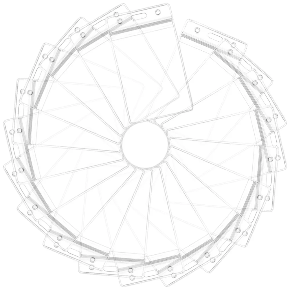 20 قطعة حامل بطاقة الهوية مقاوم للماء واضح بولي كلوريد الفينيل شارة كم عمودي اسم شارة حامي لمكتب مدرسة مستشفى الموظفين بطاقة