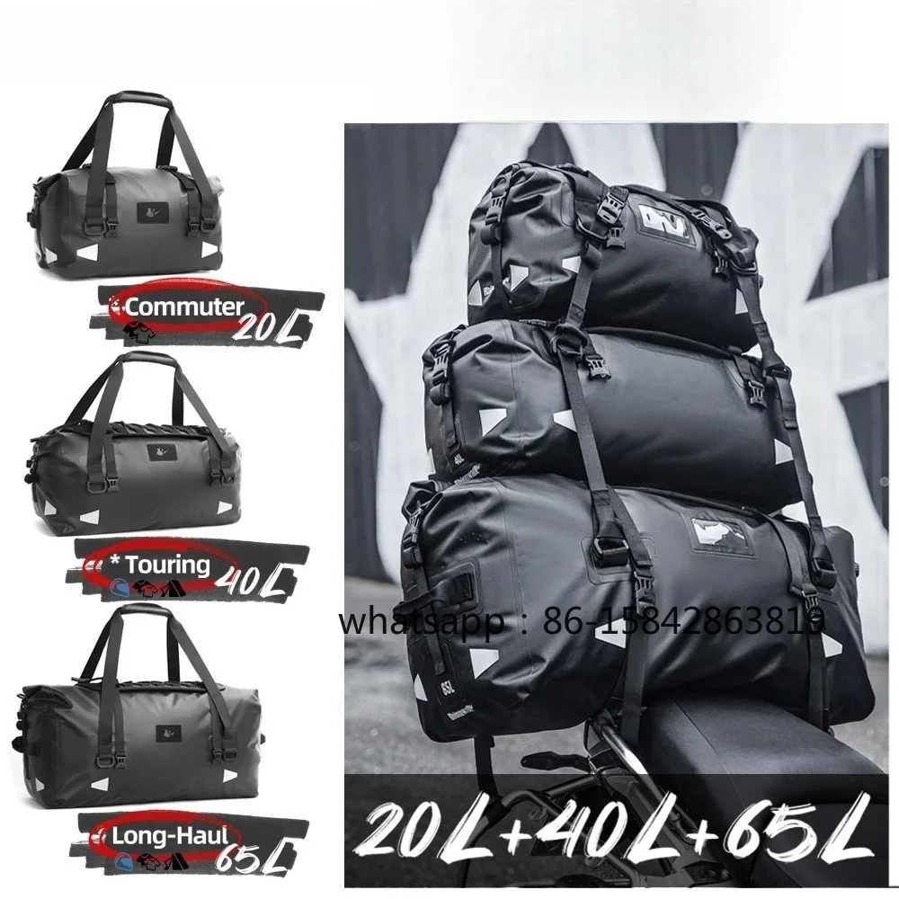 Motorcycle Saddle Bag Waterproof 20L/40L/65L Universal Pannier Side Bag Top Travel Luggage Box