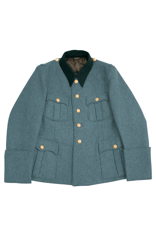 Chaqueta túnica de lana con cuello verde intenso, 5 botones, Servicio General de Policía de GUWI-B010-GEN