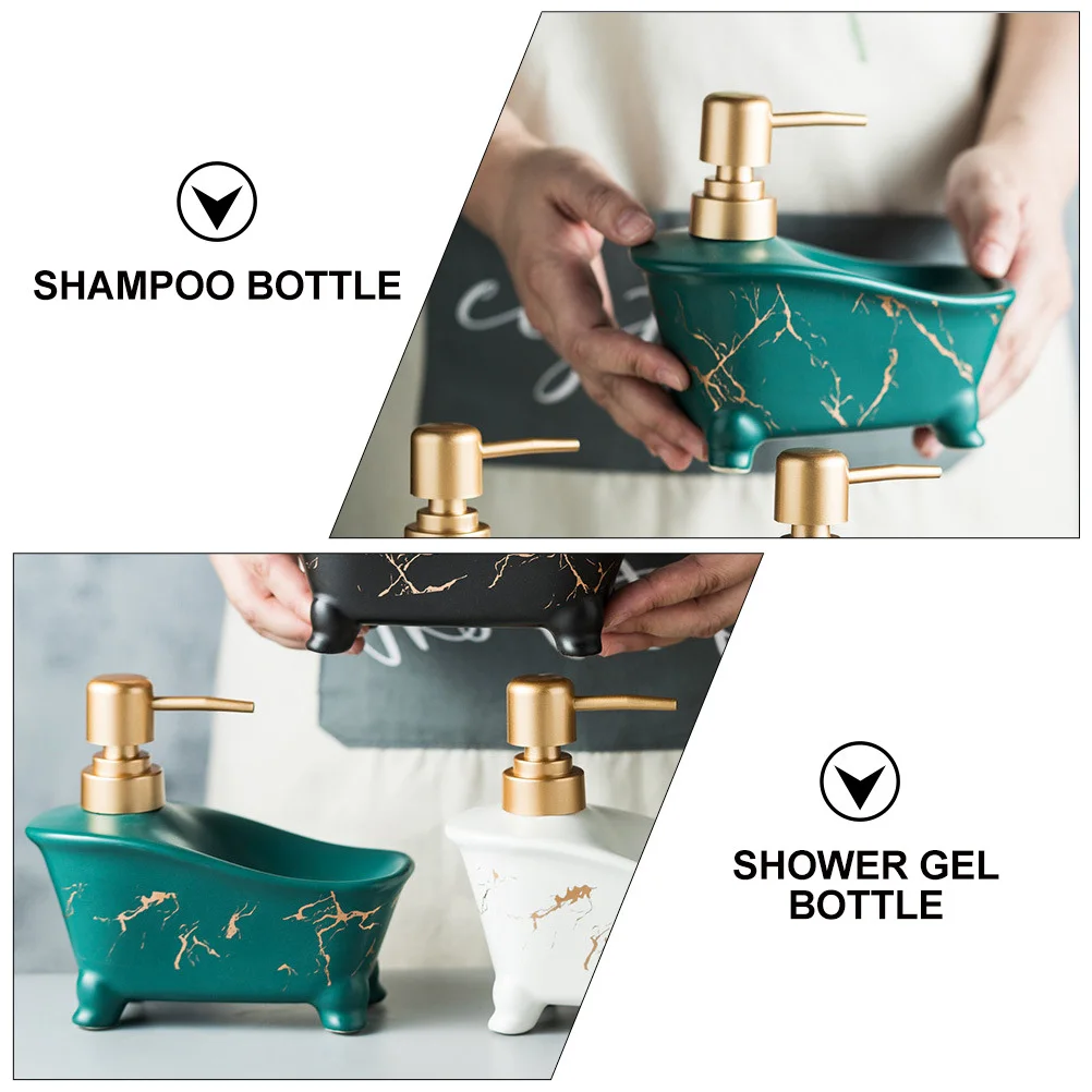 

1Pcs Marble Pattern Dispenser Portable Lightweight Shower Gel Shampoo Bottle Green Travel Home Office Camping Decorative
