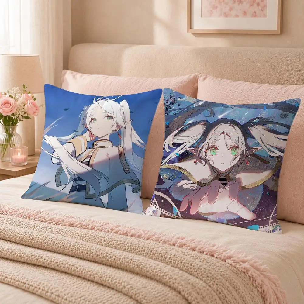 Fantasy Anime Frieren: Beyond Journey's End Cushion Cover Double-Sided Printed Pillow Cover Hypoallergenic Dust-Mite Proof