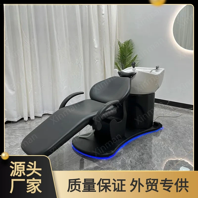 Shampoo bed Special ceramic deep basin for barber shop Electric lifting shampoo bed Rotatable Japanese flushing bed