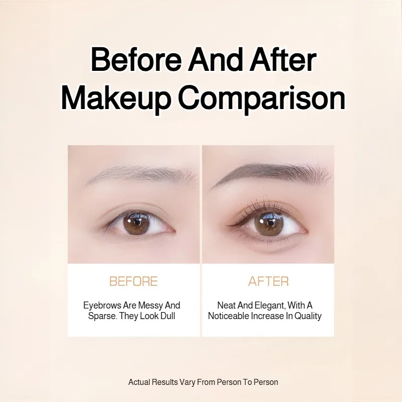 قلم حواجب مزدوج الأطراف مقاوم للماء ومقاوم للتلطخ ومحسن للحواجب ذو مظهر طبيعي بري مع فرشاة أداة مكياج تدوم طويلاً