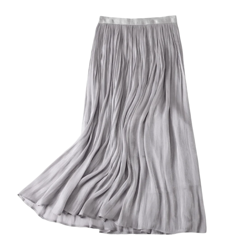 Sweet Style Solid Color High Waist Skirt Loose Casual A- line Skirt Comfortable Long Skirt Women's