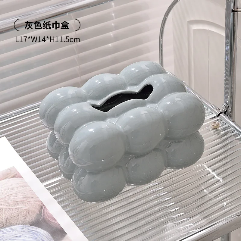 귀여운 솜사탕 추출 종이 상자 세라믹 티슈 장식 거실 테이블 수납 홈 아트