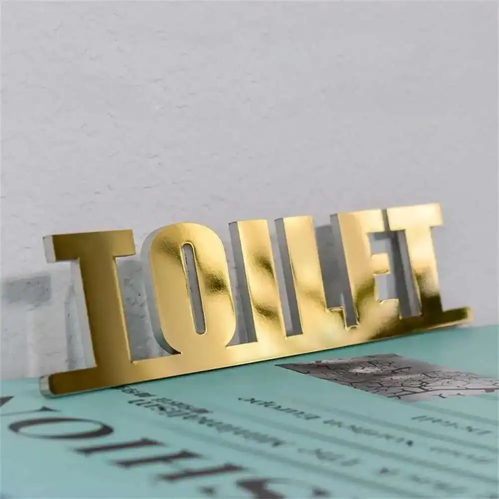 Wall Plaque Metal Disabled Service Sign Restroom Toilets Signage