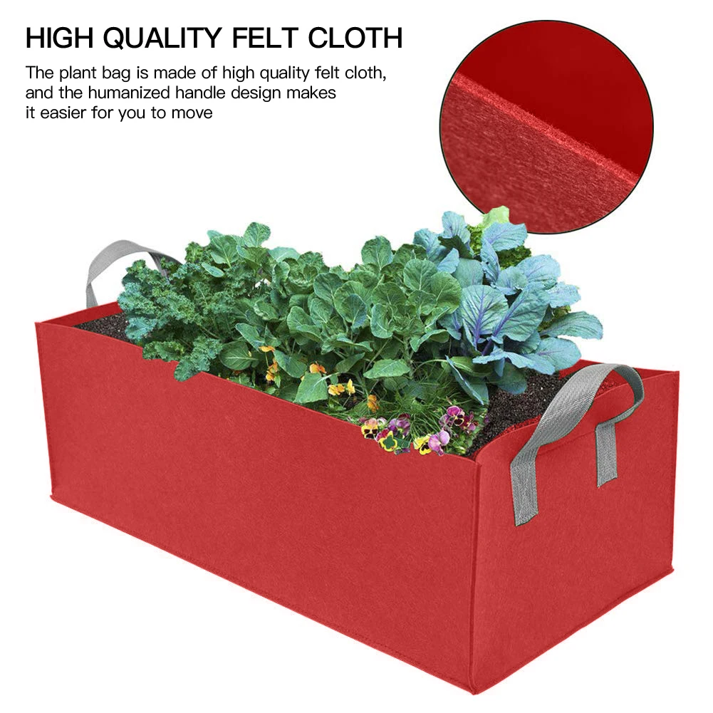 1pcs Fabric Raised Garden Bed Square Garden Flower Grow Bag Vegetable Planting Bag Planter Pot with Handles for Plants Flower