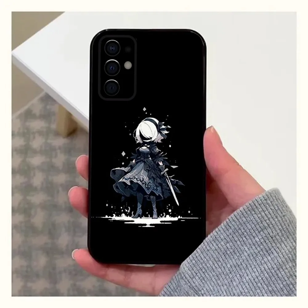 Anime N-NieR Automata 2B Phone Case For Samsung S24,S21,S22,S23,S30,Ultra,S20,Plus,Fe,Lite,Note,10,9,5G Black Soft Cover