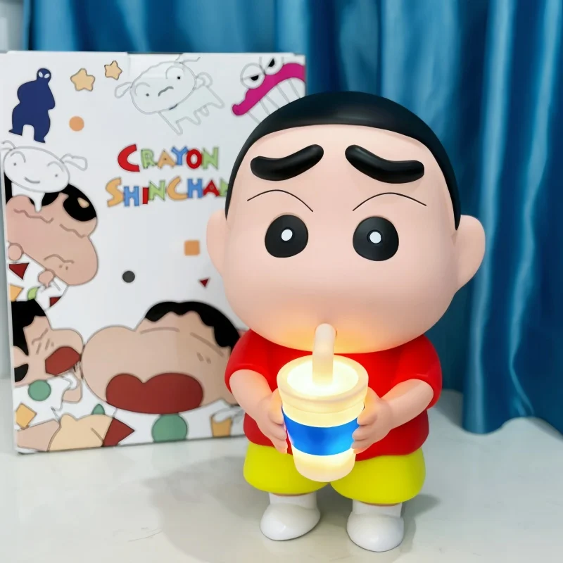 Crayon Shin-Chan Copo de Água Potável, Modelo PVC, Figura Anime, Handmade Ornamento Boneca Bonito, Toy Birthday Collectible, Venda Quente, 14cm