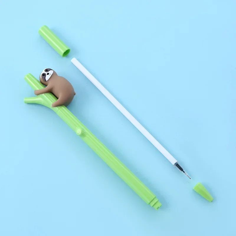 36PCS Manufacturer Sloth Silicone Neutral Pen Wholesale Zhongfan Creative Small Fresh Black Ink Pen Cute Cartoon Signature Pen