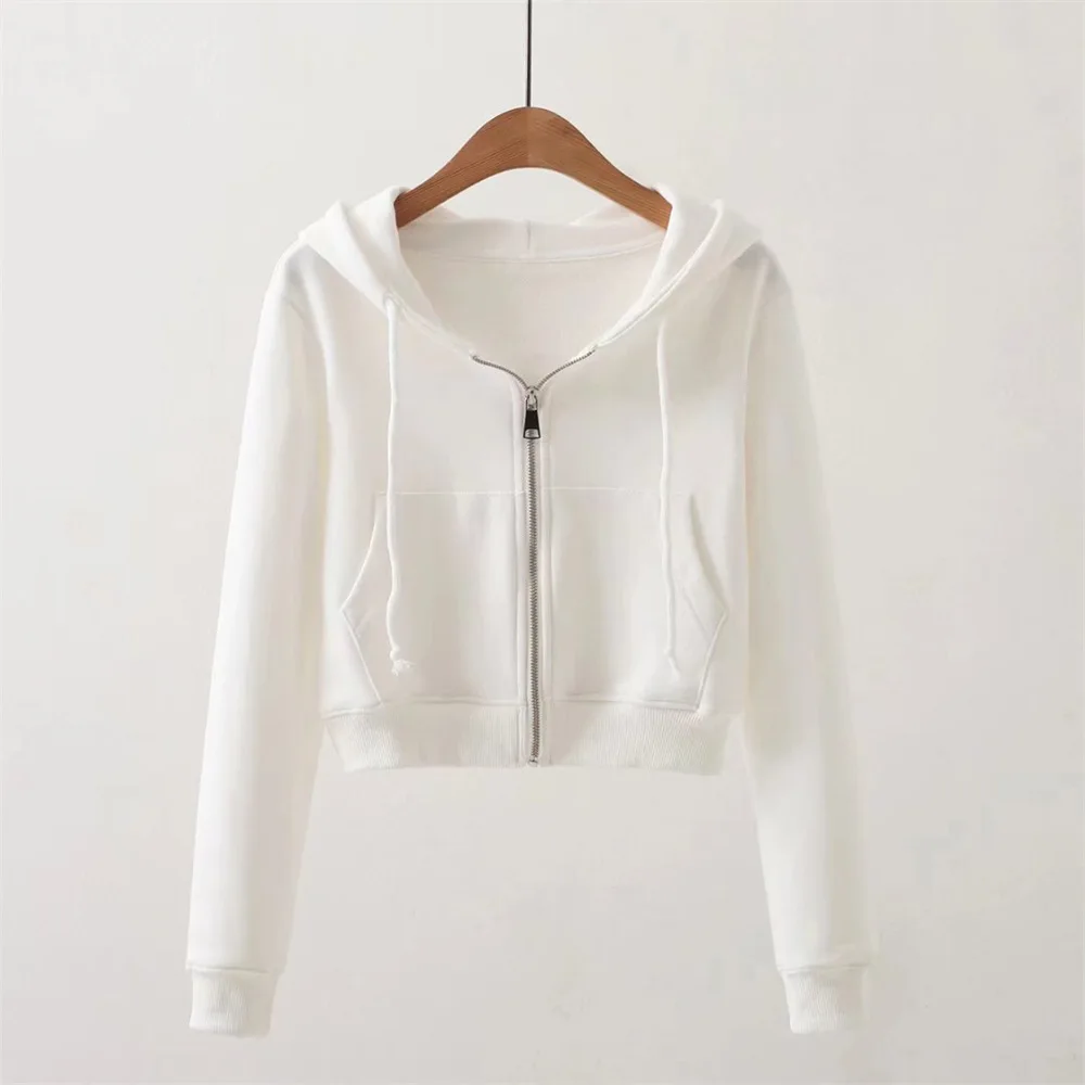

Black Hoodies Jackets for Women Vintage Long Sleeve Turn Collar Coats autumn 2023 New Korean Casual Jacket