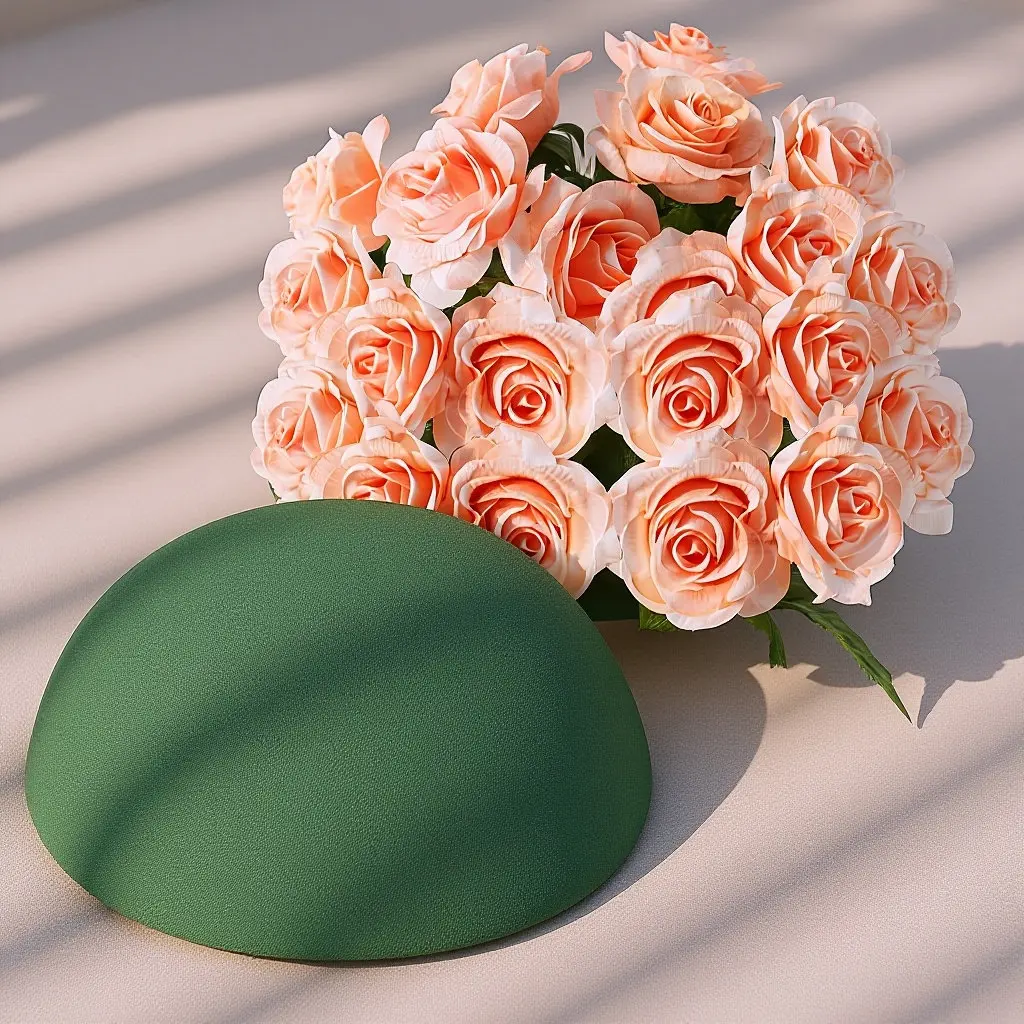 2Pcs Green Half Round Floral Dry Foam Balls Semi Sphere Shape for Artificial Flower Arrangements Table Decor Event Centerpiece