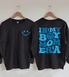 In My Boy Mom Era-Sudadera con eslogan para mujer, suéter informal con estampado dúplex, Tops con estilo para el día de la madre, 2024