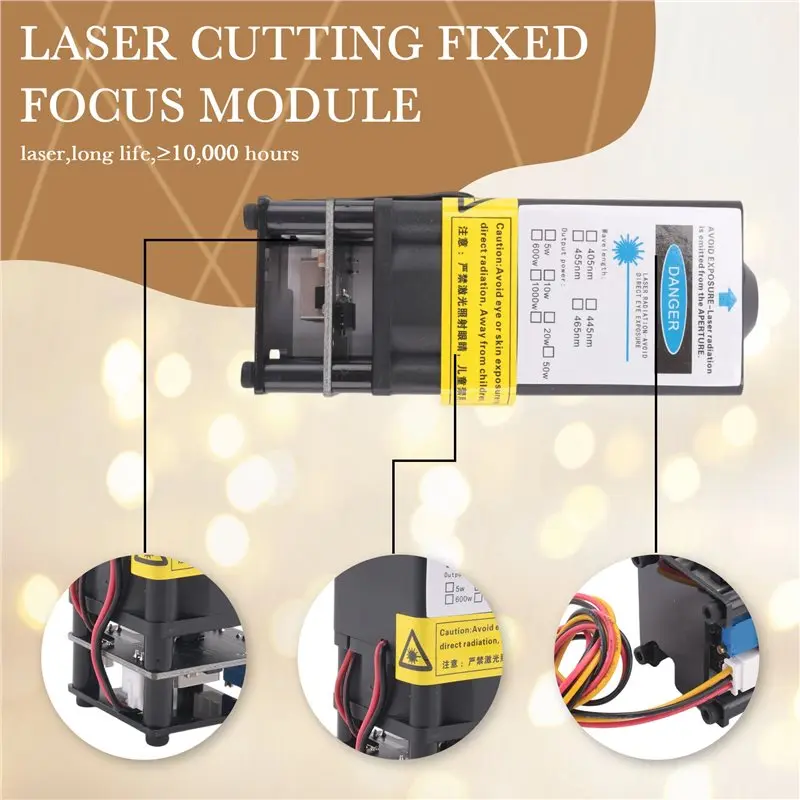 B69C 5W 450Nm-455Nm Laser Engraving Module Fixed Focus Cutting PWM Modulation 12V 5Mm Wood Board Compatible