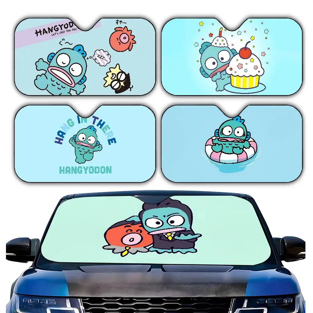 

Cartoon H-Hangyodon Kawaii Car SunShade Car Lightweight Windshield Universal Fit Folding Sun Shield Visor Covers