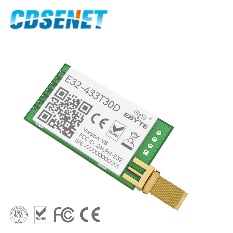 Imagem -04 - Lora-módulo Transmissor e Receptor Transceptor rf sem Fio Longo Alcance 433 Mhz 8000m E32433t30d-v8 Uart 1w Pcs