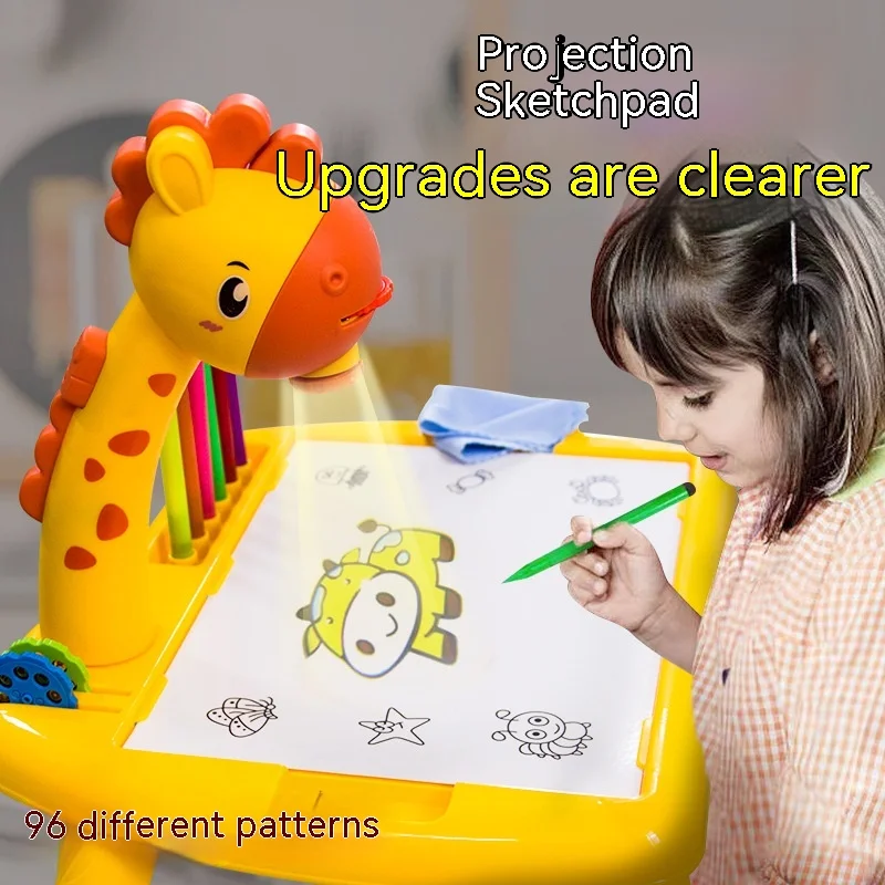 

Led Projector Drawing Table Early Childhood Education Painting Board Desk With Music Educational Learning Erasable Painting Ta