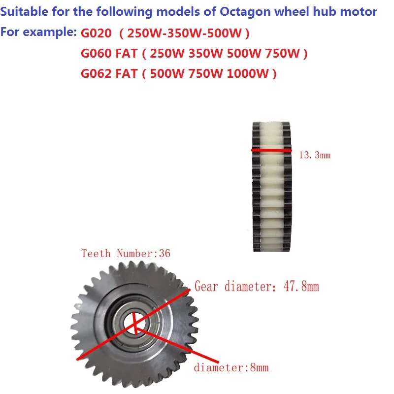 

3 uds engranaje de acero Motor de bicicleta eléctrica Bafang Motor de bicicleta FAT G020 G060 750W/G062 1000W engranaje de nailo