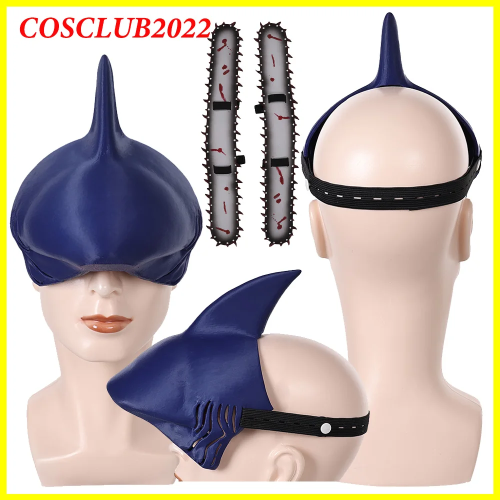 

Fantasia Beam Cosplay Shark Mask Denji Wristlet Chain Anime Roleplay Saw Man Hat Headgear Halloween Party Costume Accessories