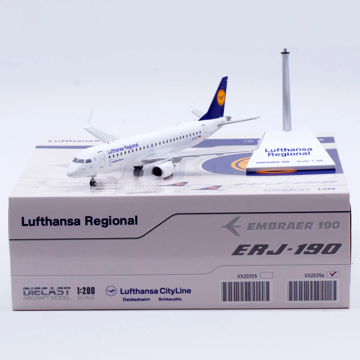 XX20356 Regalo aereo da collezione in lega JC Wings 1:200 Lufthansa Regional EMBRAER ERJ-190 Diecast Aircraft Jet Model D-AECD