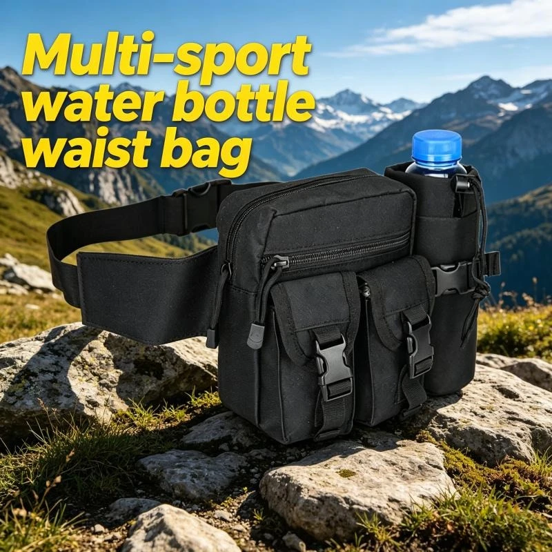 Outdoor Multi-sport Water Bottle Waist Bag Oxford Men Tactical Casual Mobile Phone Belt Pouch Camouflage Hunting Hiking Climbing
