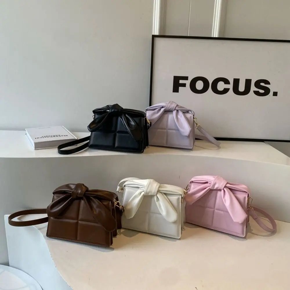 

Квадратная сумка из искусственной кожи с бантом шоколадной формы, кошелек, сумка через плечо, простая сумка через плечо, большая вместительная сумка из искусственной кожи в корейском стиле, дорожная сумка