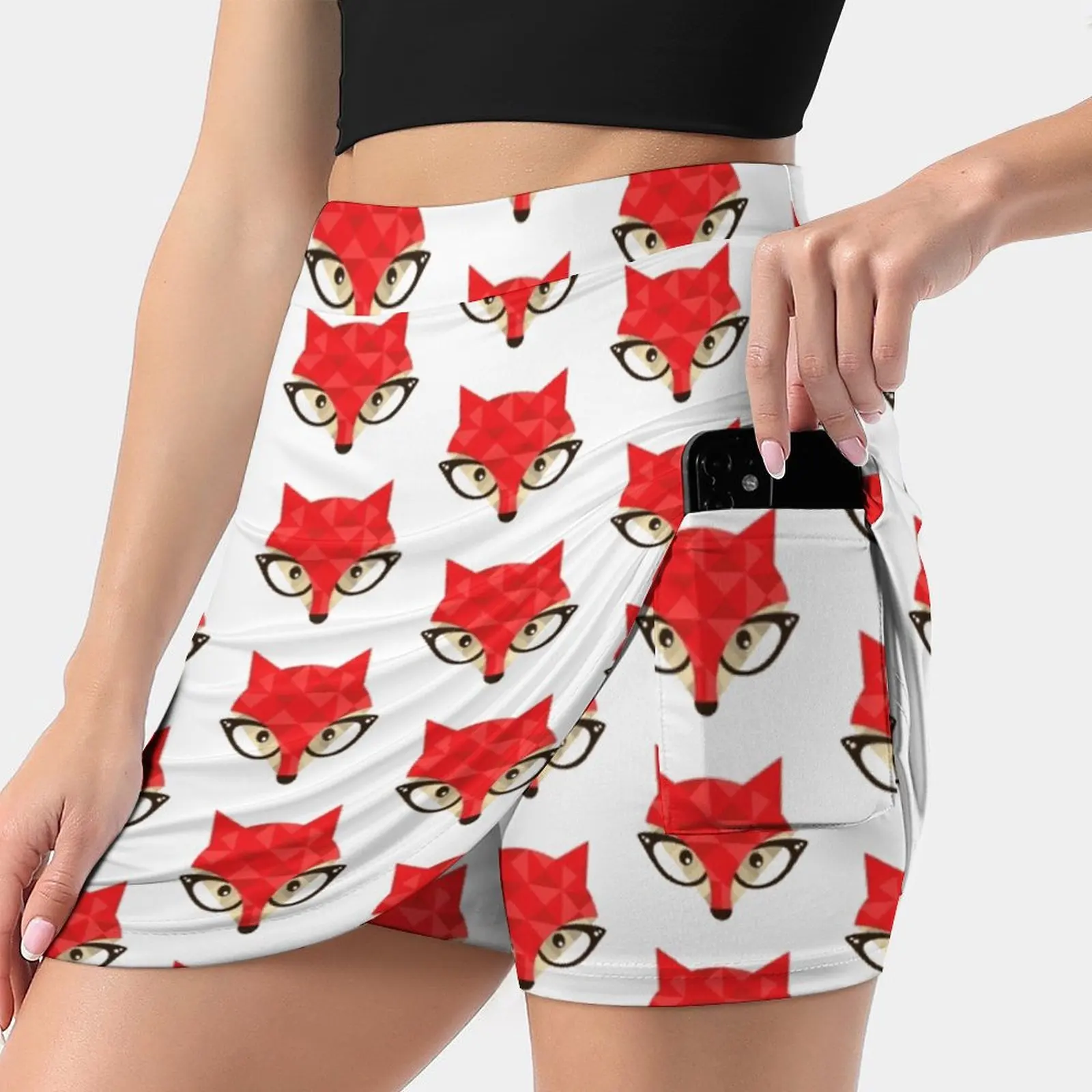 Hipster Fox Women's skirt Aesthetic skirts New Fashion Short Skirts Hipster Animal Fox Fashion Sign Label Zoo Isolated Foxy