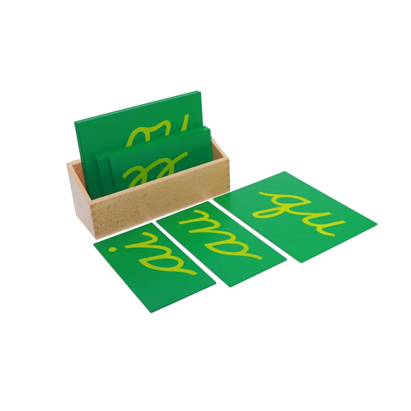 

Sandpaper Letters Montessori Cursive Double Letters Alphabet Puzzle w/ Box Language Learning Materials Early Childhood Education