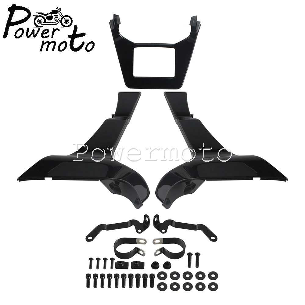 Motorcycle Black Side Fairing Spoiler w/Extended Chin Spoiler Kit For Harley Touring Road Glide FLTRX FLTRXS 2017-22 Acessories